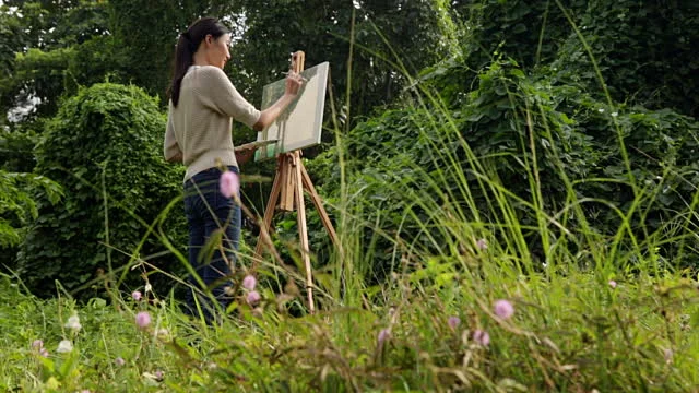 Author working in nature